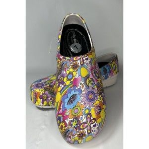 Easy Works by Easy Street Clogs Colorful Floral Womens Size 7